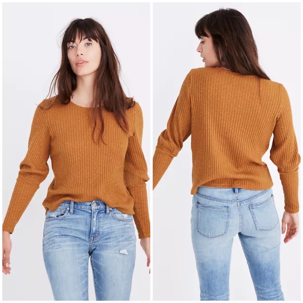 MADEWELL Ribbed Bubble-Sleeve Top